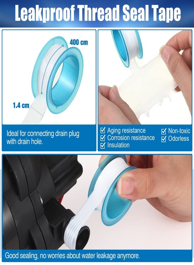 Dreyoo محول دوار مستقيم من Dreyoo مقاس 1/2 بوصة × 14 NPT - وصلات مضخة مياه RV مع شريط مانع للتسرب، وصلات PEX أنثوية مقاس 1/2 بوصة لمصفاة مضخة المياه (4 قطع) - Image 3